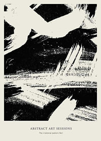 Abstract black brush strokes against sand-colored background-1