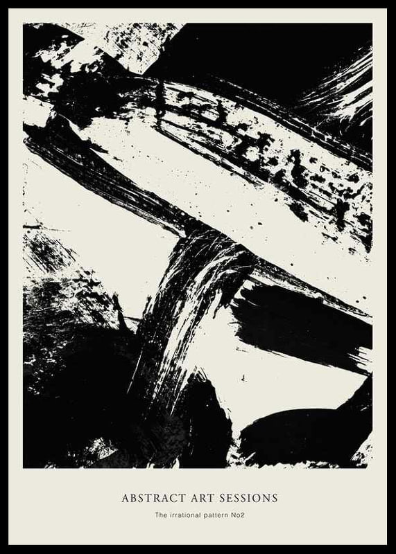 Abstract black brush strokes on beige background, minimalist style-12