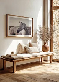 Close-up of white horse with light mane in soft natural tones-8