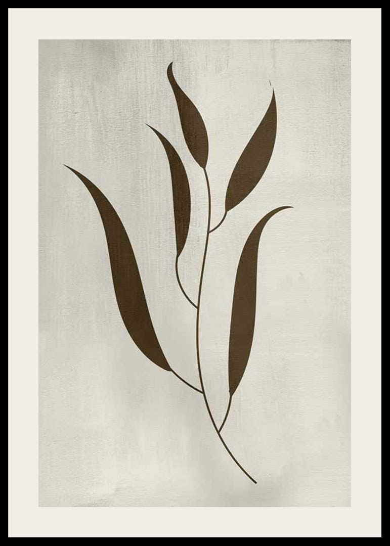 Illustration graphique de feuilles brunes sur fond beige-12