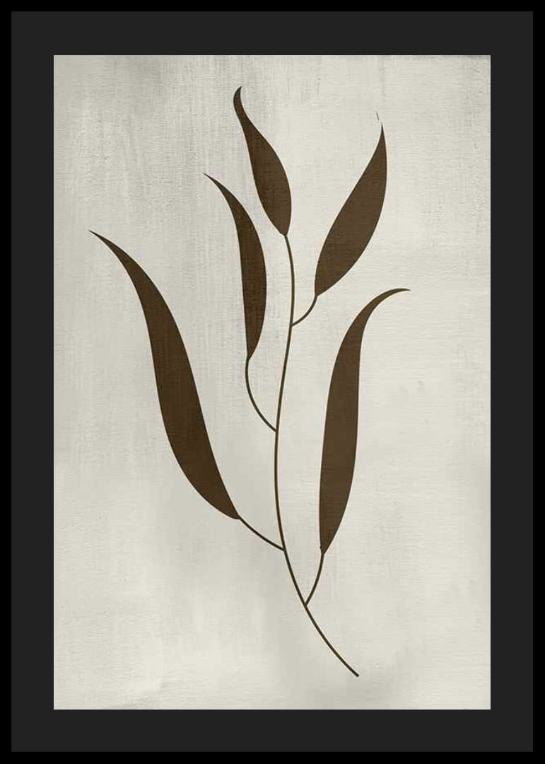 Illustration graphique de feuilles brunes sur fond beige-12