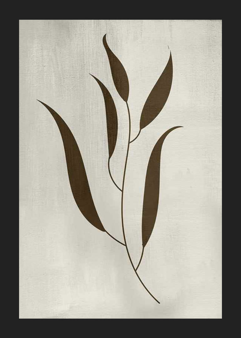 Illustration graphique de feuilles brunes sur fond beige-12