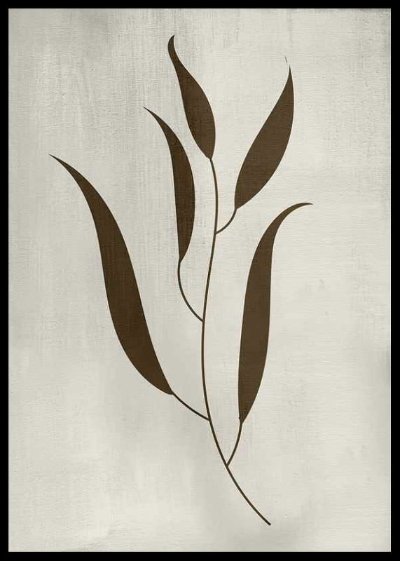 Graphic illustration of brown leaves against beige background-12