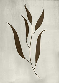 Graphic illustration of brown leaves against beige background-7