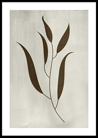 Graphic illustration of brown leaves against beige background-0