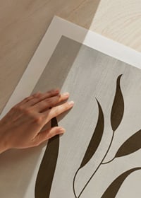 Graphic illustration of brown leaves against beige background-9
