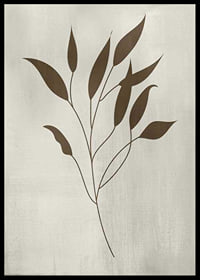 Grafisk illustration av bruna blad på gren mot beige bakgrund-6