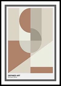 Abstract geometric shapes in beige and rust red shades-0