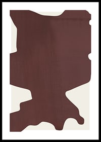 Abstract shape in dark red-brown shades on light background-0