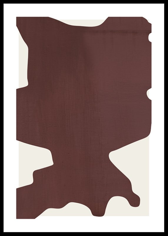 Abstract shape in dark red-brown shades on light background-12