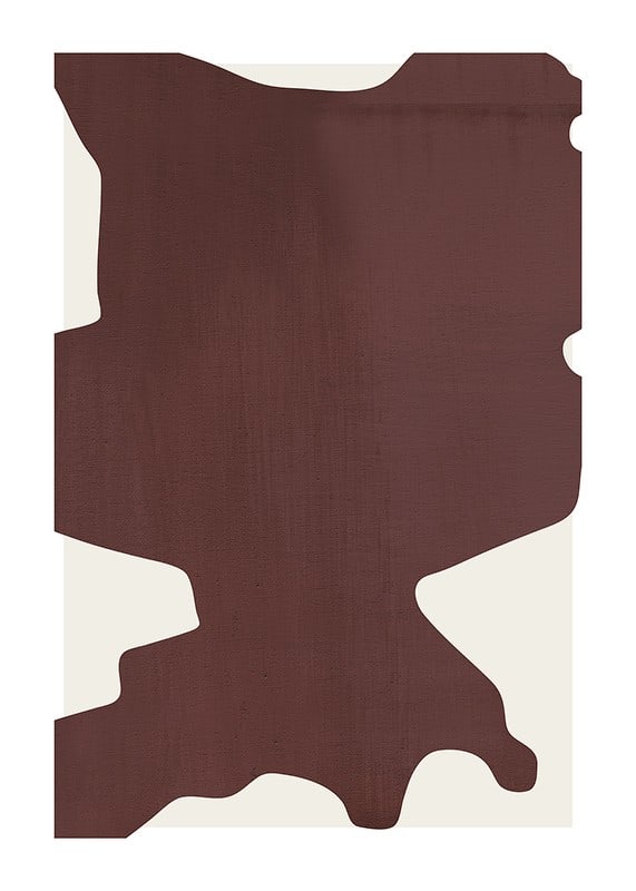 Abstract shape in dark red-brown shades on light background-12