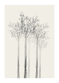 Sketchy trees with thin branches on sand-colored background-1