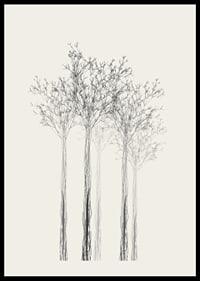 Sketchy trees with thin branches on sand-colored background-2
