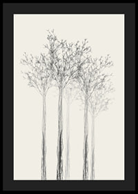 Sketchy trees with thin branches on sand-colored background-4