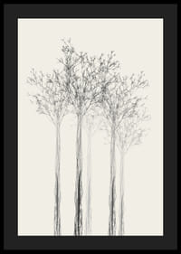 Vázlatos fák vékony ágakkal homokszínű háttéren-4