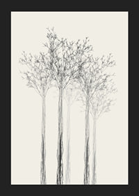 Sketchy trees with thin branches on sand-colored background-5