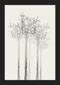 Vázlatos fák vékony ágakkal homokszínű háttéren-5