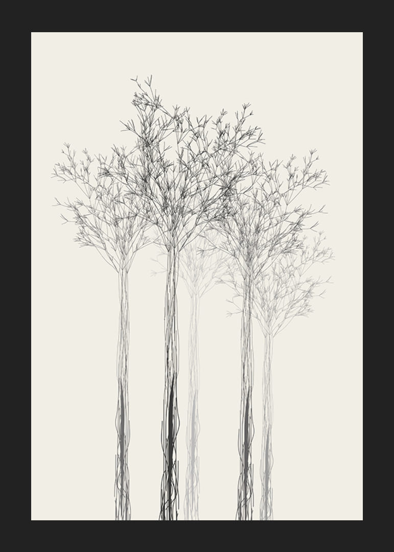 Vázlatos fák vékony ágakkal homokszínű háttéren-12