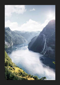 Geirangerio fjordo su aukštais kalnais ir kriokliais nuotrauka-5