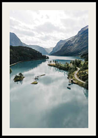 Fotografisch landschap met turquoise gletsjermeer en bergen-2