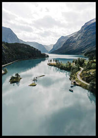 Fotografisch landschap met turquoise gletsjermeer en bergen-6