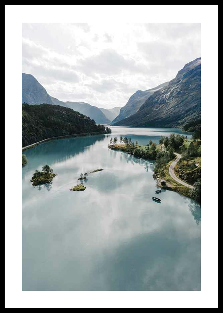 Fotografisch landschap met turquoise gletsjermeer en bergen-12