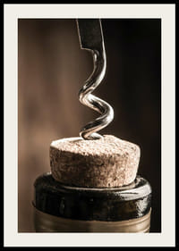 Close-up of corkscrew in wine bottle with warm tone-2