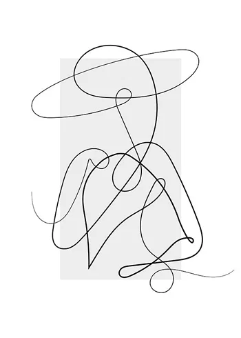 Poster Shapes Line Art No4