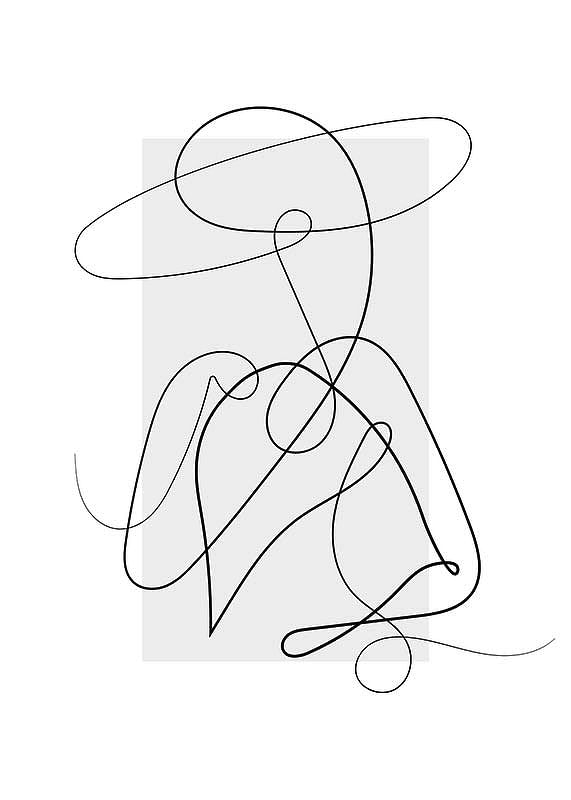 Poster Shapes Line Art No4