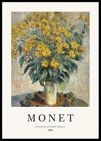 Impressionist bouquet of yellow flowers in vase by Monet-0