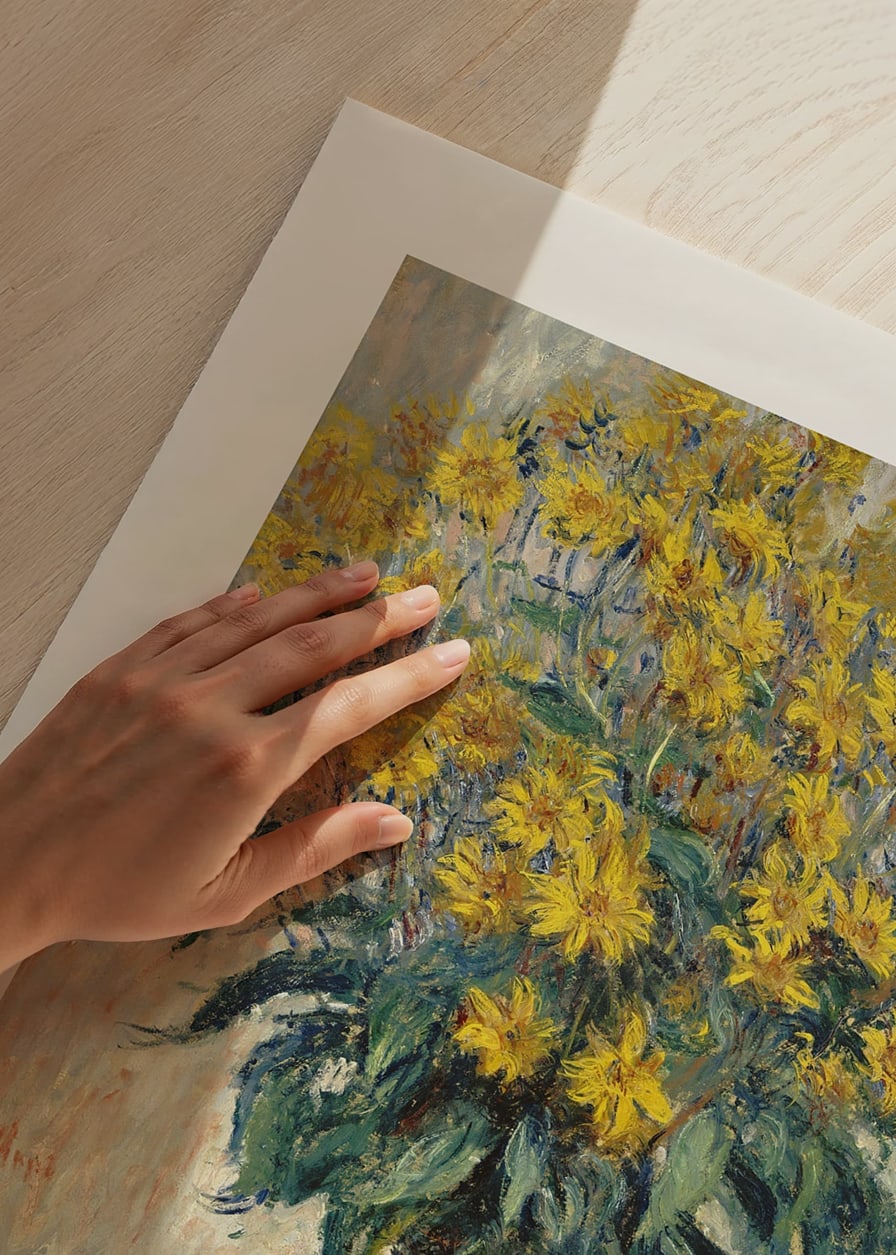 Impressionist bouquet of yellow flowers in vase by Monet-12