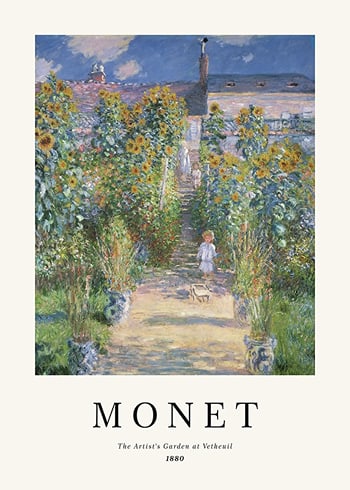 Póster Monet Garden At Vetheuil