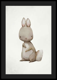 Akvarellillustration av brun hare mot ljus bakgrund-4