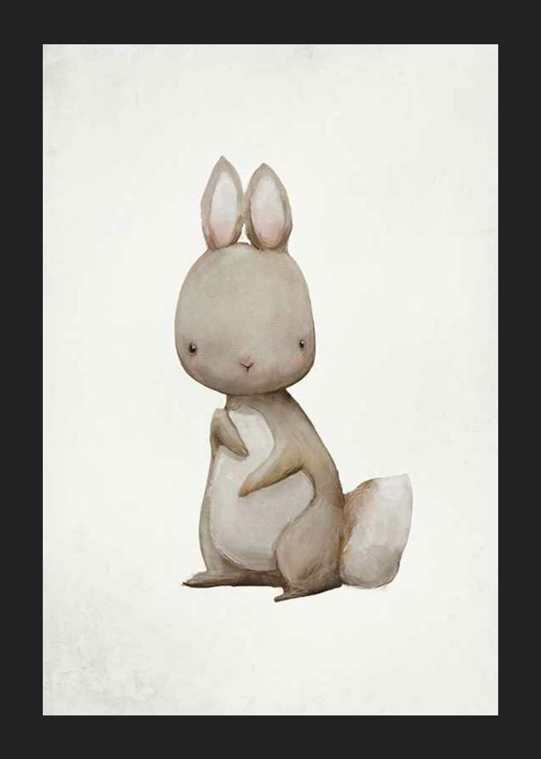 Akvarellillustration av brun hare mot ljus bakgrund-12