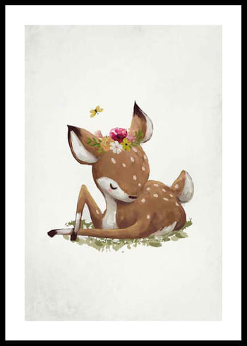 Poster Watercolor Sleepy Deer