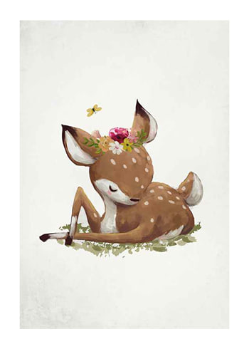 Poster Watercolor Sleepy Deer