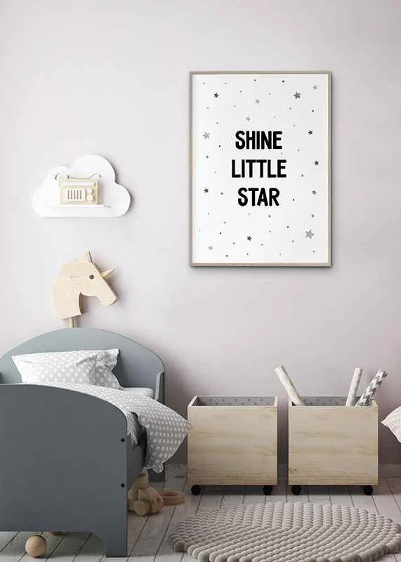 Text illustration with black letters and small stars-12