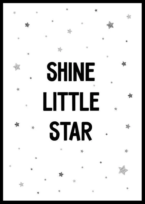 Text illustration with black letters and small stars-12
