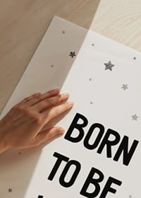Black text Born To Be Wild with small stars on white background-3