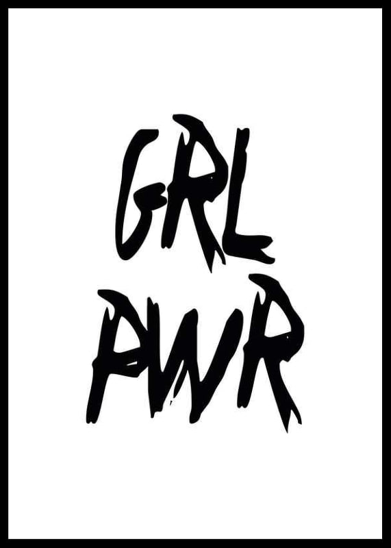 Handwritten black text GRL PWR on white background-12