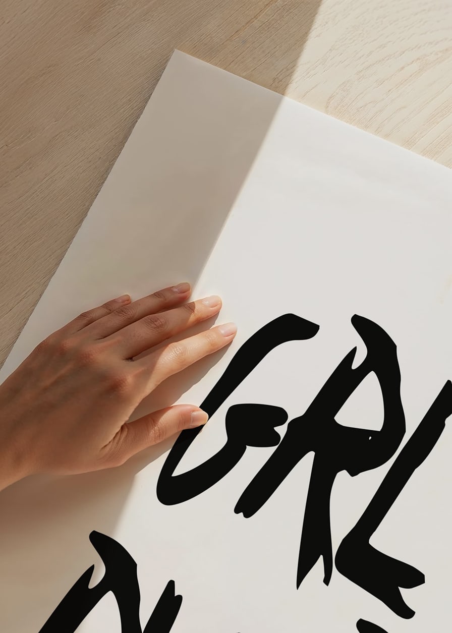 Handwritten black text GRL PWR on white background-12