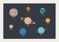 Illustrerade planeter i solsystemet på mörk bakgrund-3