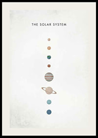 Illustration av solsystemets planeter på beige bakgrund-2