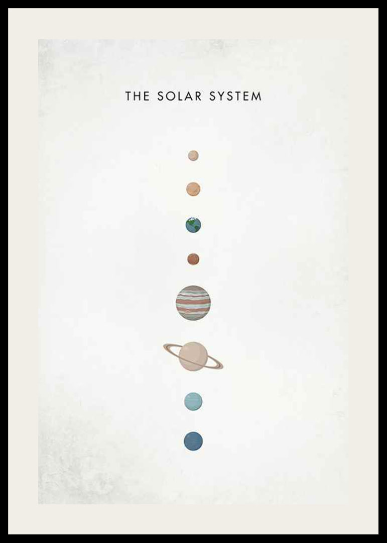 Illustration av solsystemets planeter på beige bakgrund-12