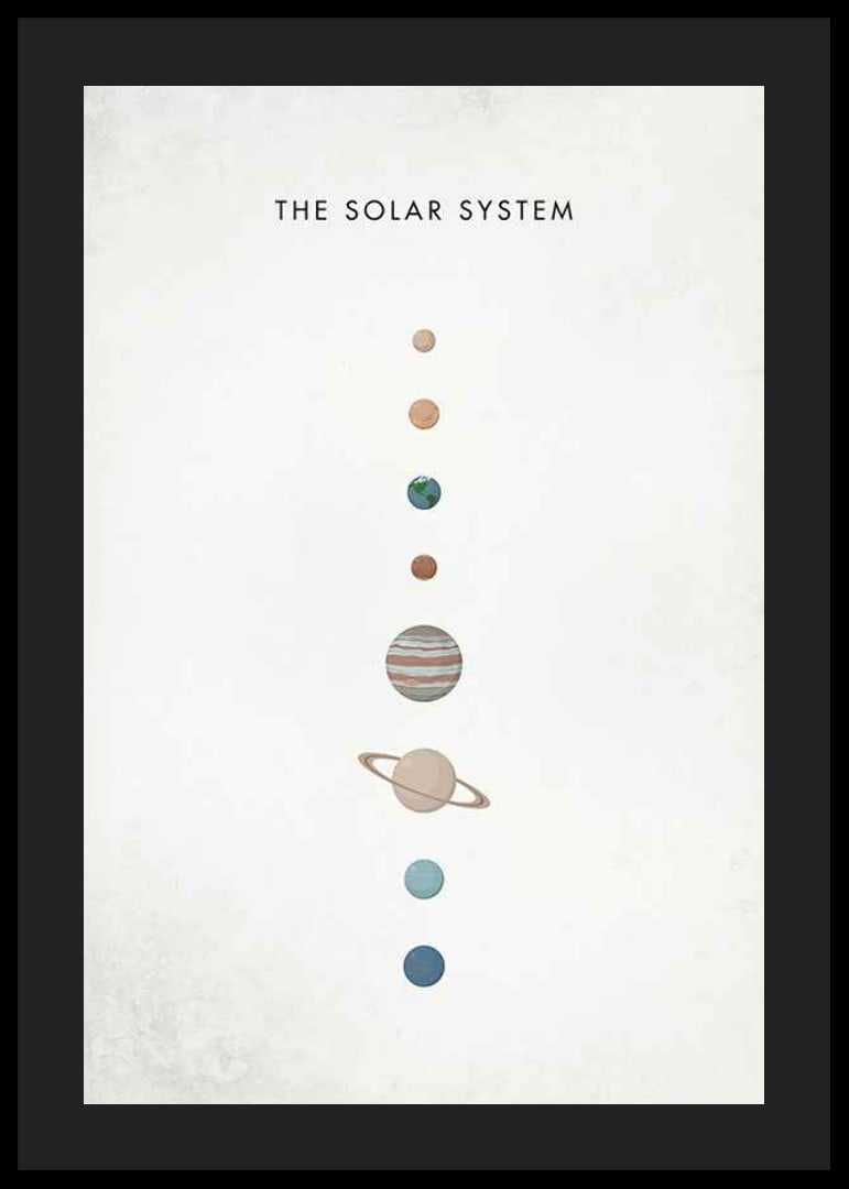 Illustration av solsystemets planeter på beige bakgrund-12