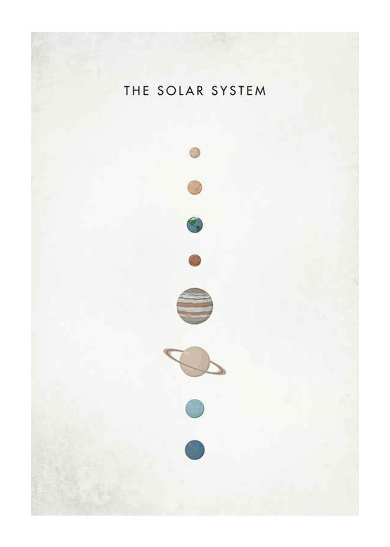 Illustration av solsystemets planeter på beige bakgrund-12