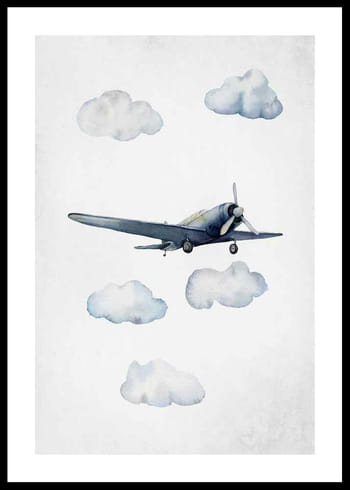 Poster Watercolor Airplane