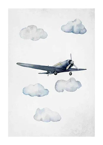 Poster Watercolor Airplane