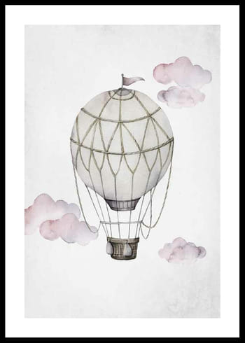 Poster Watercolor Hot Air Balloon