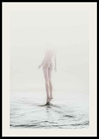 Photo art with naked woman partially hidden by fog over water-2